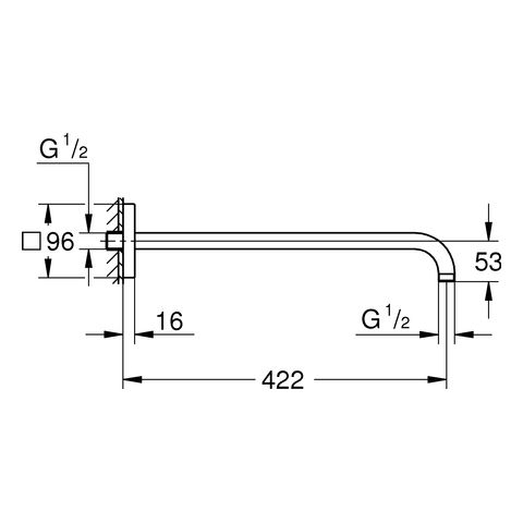 Grohe Rainshower® Brausearm Ausladung 42,2cm, chrom