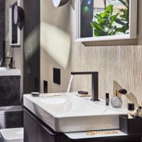 Vorschau: hansgrohe Xelu Q Waschtisch 80x48cm Ablage links & Hahnloch für Bedienelement, weiß
