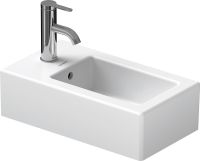 Vorschau: Duravit Vero Handwaschbecken rechteckig 25x45cm, mit 1 Hahnloch und Überlauf, weiß 0702250000