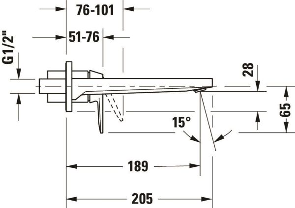 Duravit Manhattan Einhebel-Waschtischarmatur Unterputz für Wandmontage, chrom MH1070004010