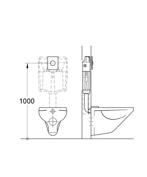 Grohe Skate WC-Betätigung, mit Druckknopfbetätigung, senkrechte Montage