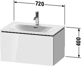 Duravit L-Cube Waschtischunterschrank wandhängend 72x48cm mit 1 Schublade für Viu 234473