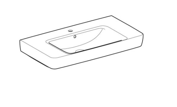 Geberit Renova Plan Waschtisch mit Ablagefläche, mit 1 Hahnloch, mit Überlauf, 90x48cm, weiß 501702001_1