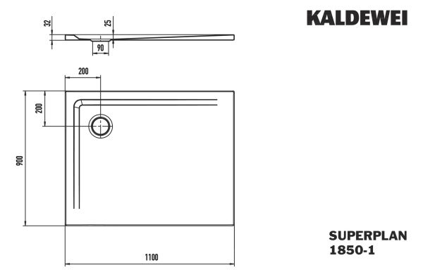 Kaldewei Superplan Rechteck-Duschwanne