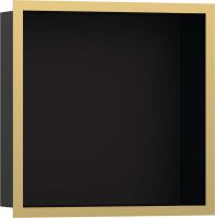 Vorschau: Hansgrohe XtraStoris Individual Wandnische mit Rahmen 300/300/100, schwarz matt/polished gold optic