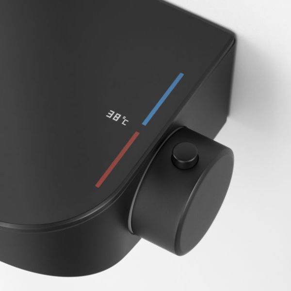 Avenarius Duschsystem mit Thermostat, höhenverstellbar, schwarz matt