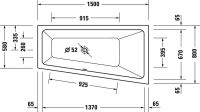 Vorschau: Duravit No.1 Trapez-Badewanne 150x80cm, Rückenschräge rechts, weiß