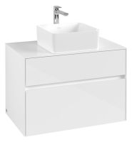 Villeroy&Boch Collaro Waschtischunterschrank passend zu Aufsatzwaschtisch, 80cm weiß, C03700DH