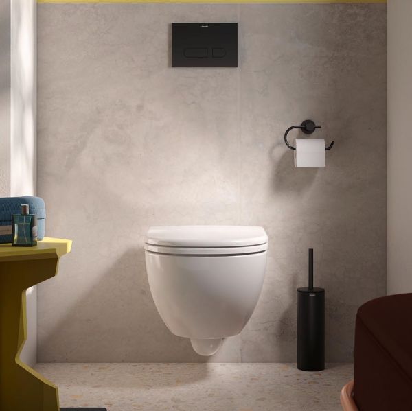 Duravit D-Code Papierrollenhalter ohne Deckel, schwarz matt