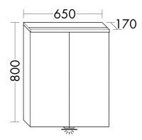 Vorschau: Burgbad Eqio Spiegelschrank 65x80cm mit horizontaler LED-Beleuchtung & Waschtischbeleuchtung