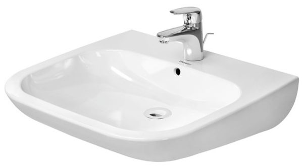 Duravit D-Code Waschtisch rechteckig 60x55,5cm, mit Hahnloch, mit Überlauf, weiß 2312600000