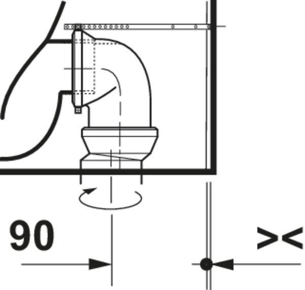 Duravit Balcoon Stand-WC, Abgang waagerecht, rimless, clay terra matt