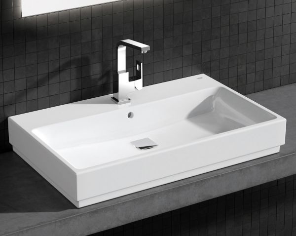 Grohe Cube Keramik Aufsatzwaschtisch 80x49cm, weiß PureGuard