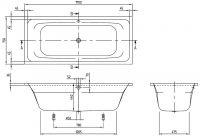 Vorschau: Villeroy&Boch Avento Rechteck-Badewanne 170x75cm