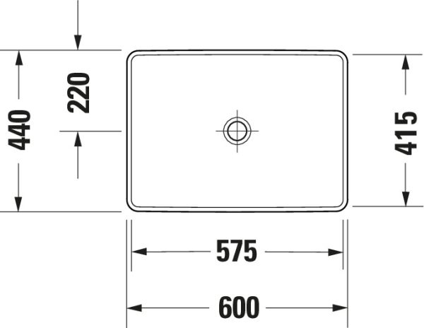 Duravit D-Neo Einbauwaschtisch rechteckig 60x44cm, mit WonderGliss, weiß 03586000791