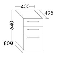 Burgbad Crono Unterschrank mit 3 Auszüge, 40x72cm, bodenstehend SEVM040F1786G0141