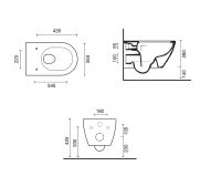 Vorschau: Catalano Sfera Eco Wand-WC newflush, Tiefspüler, spülrandlos, 54x35cm weiß CATAglaze+ VSF54REC