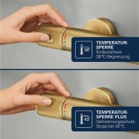 Vorschau: Grohe Precision Feel Thermostat-Brausebatterie mit ProGrip Rändelstruktur, cool sunrise gebürstet