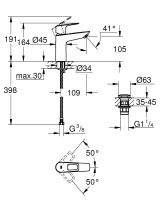 Vorschau: Grohe BauLoop Einhand-Waschtischbatterie M-Size mit Push-Open Ablaufgarnitur, chrom
