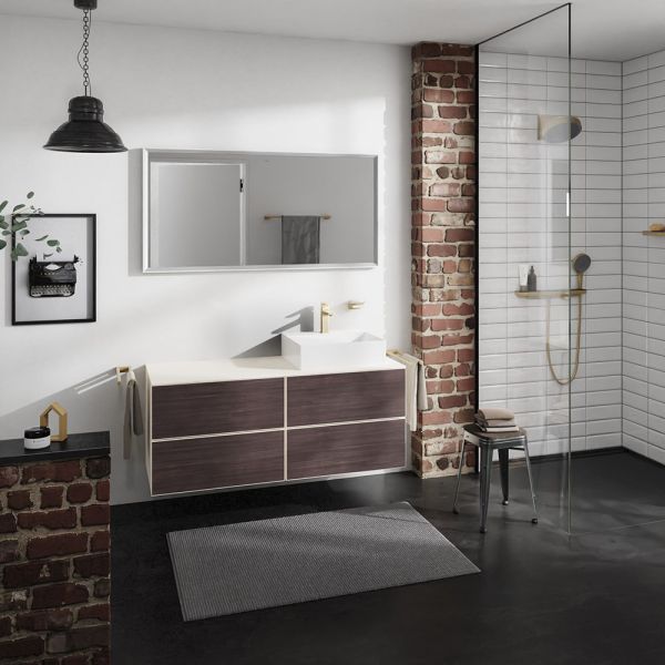 Hansgrohe Xevolos E Unterschrank 137cm für Aufsatzwaschtisch rechts mit Konsole, 4 Schubkästen