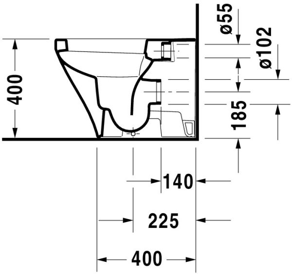 Duravit DuraStyle Stand-WC Tiefspüler, weiß