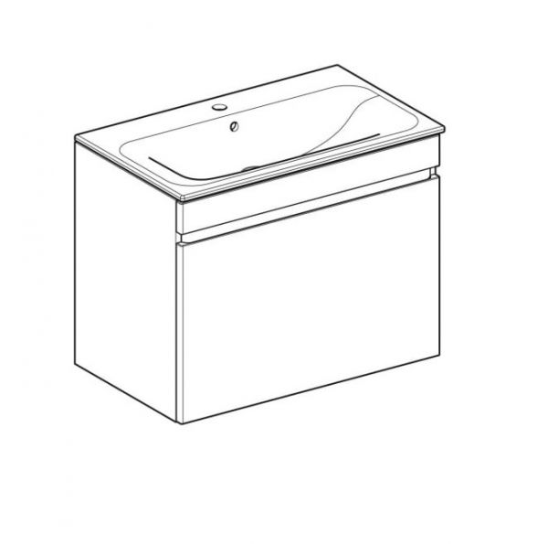 Geberit Renova Plan Set Möbelwaschtisch mit 1 Schublade, mit Waschtischunterschrank, 80cm_1