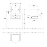 Vorschau: Villeroy&Boch Subway 2.0 Waschtischunterschrank 44x42cm, 1 Auszug für Waschtisch 7315F501