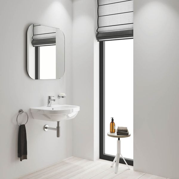 Grohe Get Einhand-Waschtischbatterie S-Size Mittelstellung kalt mit Ablaufgarnitur, chrom
