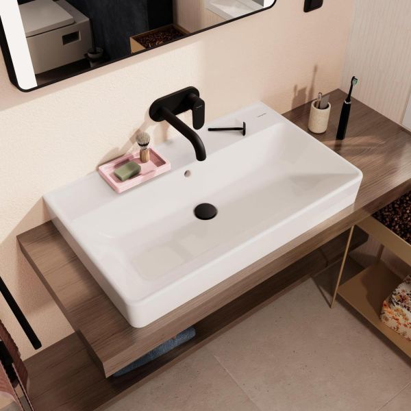 hansgrohe Xanuia Q Aufsatzbecken 80x48cm Unterseite geschliffen mit Überlauf ohne Hahnloch weiß 60251450