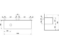 Vorschau: Laufen IL BAGNO ALESSI One Schubladenelement 1600, Ausschnitt links, zu Waschtisch H818974