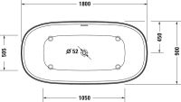 Vorschau: Duravit Zencha freistehende Badewanne oval 180x90cm, weiß