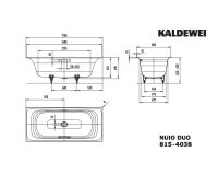 Vorschau: Kaldewei Nuio Duo Rechteck-Badewanne 170x80cm Mod.815-4038