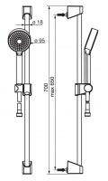Vorschau: Hansa Hansabasicjet Wandstangen-Brauseset 65cm, chrom
