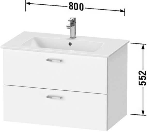 Duravit XBase Waschtischunterschrank 80cm, 2 Auszüge, passend zu Waschtisch ME by Starck 233683