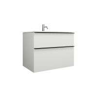 Vorschau: Burgbad Eqio Glas-Waschtisch 82cm mit Waschtischunterschrank, 2 Auszüge