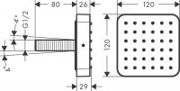 Vorschau: Axor Citterio E Brausemodul 12x12, Softcube, Unterputz