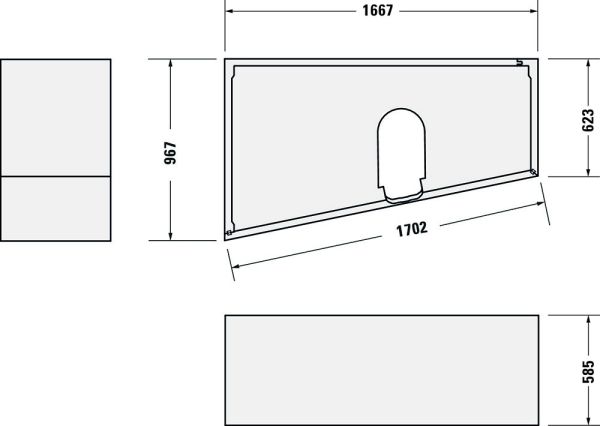 Duravit No.1 Badewannenträger trapezförmig 167x97x57cm für Badewanne 700508, weiß