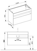 Vorschau: Keuco Stageline Waschtischunterbau f. Keramik-Waschtisch m. Frontauszug, o. Elektrik, 100x62,5x49cm 328721800001