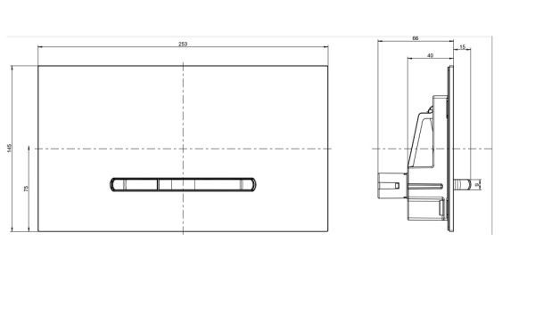 Villeroy&Boch ViConnect 300S WC-Betätigungsplatte, Tasten in chrom, white matt