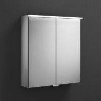 Burgbad Essence Spiegelschrank mit horizontaler LED-Beleuchtung und 2 Spiegeltüren, 60,6x67cm SPIY060PN480