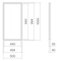 Vorschau: Alape Spiegel 50x100cm, 4-seitiges indirektes LED-Licht, mattweiß pulverbeschichtet SP.FR500.S1