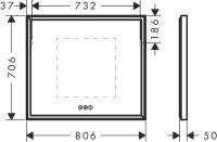 Vorschau: Hansgrohe Xarita E Spiegel mit LED-Beleuchtung 80x70cm kapazitiver Berührungssensor, weiß matt, 54987700