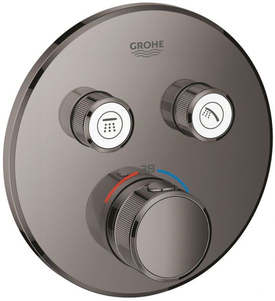 Grohe Grohtherm SmartControl Thermostat mit 2 Absperrventilen, wassersparend, hard graphite