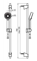 Vorschau: Hansa Hansabasicjet Wandstangen-Set 720mm, 3-strahlig, chrom