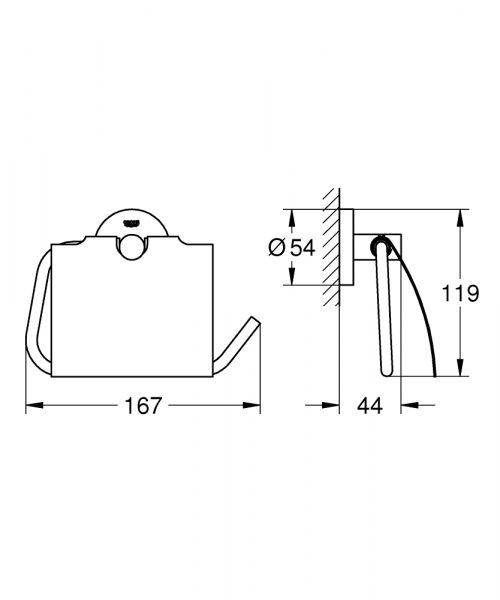 Grohe Essentials WC-Papierhalter mit Deckel, hard graphite