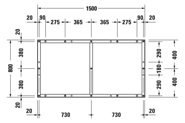 Duravit Tempano Fußgestell 150x80cm