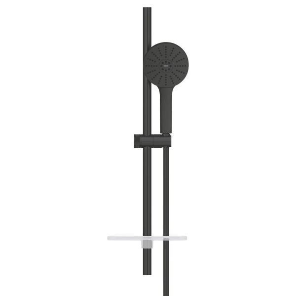 Grohe Vitalio Joy+ 120 Brausestangen-Set, Handbrause mit 3 Strahlarten, schwarz matt 1348662430
