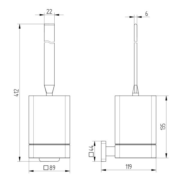 Avenarius Serie 240 Toilettenbürstengarnitur, chrom 2402200010