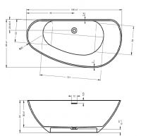 Vorschau: RIHO Solid Surface Granada freistehende Badewanne 190x90cm, weiß seidenmatt