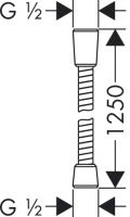 Vorschau: Hansgrohe Sensoflex Metallbrauseschlauch 1,25m, chrom